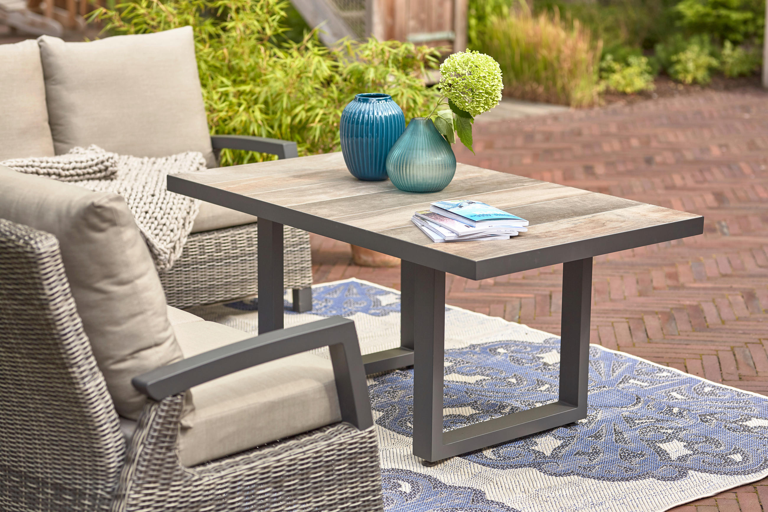 LOUNGEGARNITUR 4-teilig   72/103/83 cm Aluminium  - Grau, Basics, Keramik/Kunststoff (72/103/83cm) - Siena Garden
