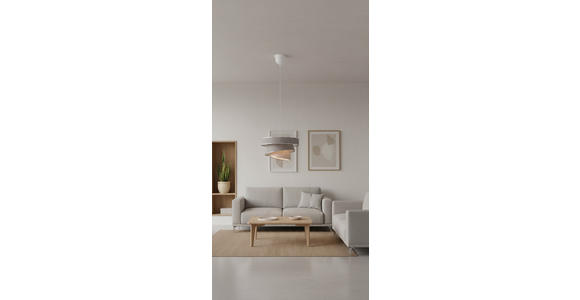 HÄNGELEUCHTE 40/125 cm  - Grau, Trend, Kunststoff/Textil (40/125cm) - Novel
