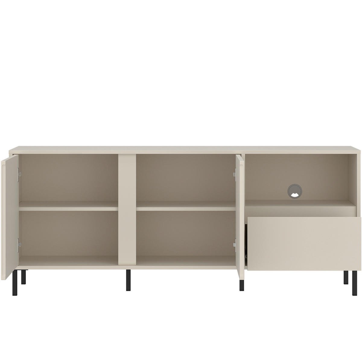 TV-Element Avenale - Kaschmir/Schwarz, Trend, Holzwerkstoff/Metall (157,8/65,4/40cm) - Hom`in