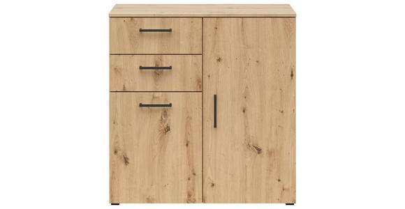 KOMMODE 80/83/40 cm in Eiche Artisan - Anthrazit/Schwarz, MODERN, Holzwerkstoff/Kunststoff (80/83/40cm) - Carryhome