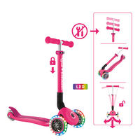 KINDERSCOOTER JUNIOR FOLDABLE LIGHTS  - Pink, LIFESTYLE, Kunststoff (56/28,6/68cm) - GLOBBER