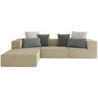 LOUNGESOFA  - Taupe/Multicolor, Design, Textil (220/330cm) - Livetastic