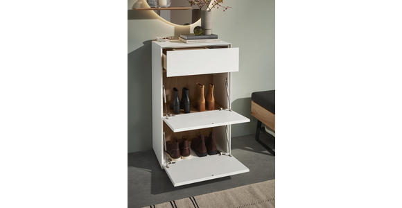 SCHUHSCHRANK Kernbirke massiv Weiß  - Weiß, Design, Holz (59/98/39cm) - Johann Jakob
