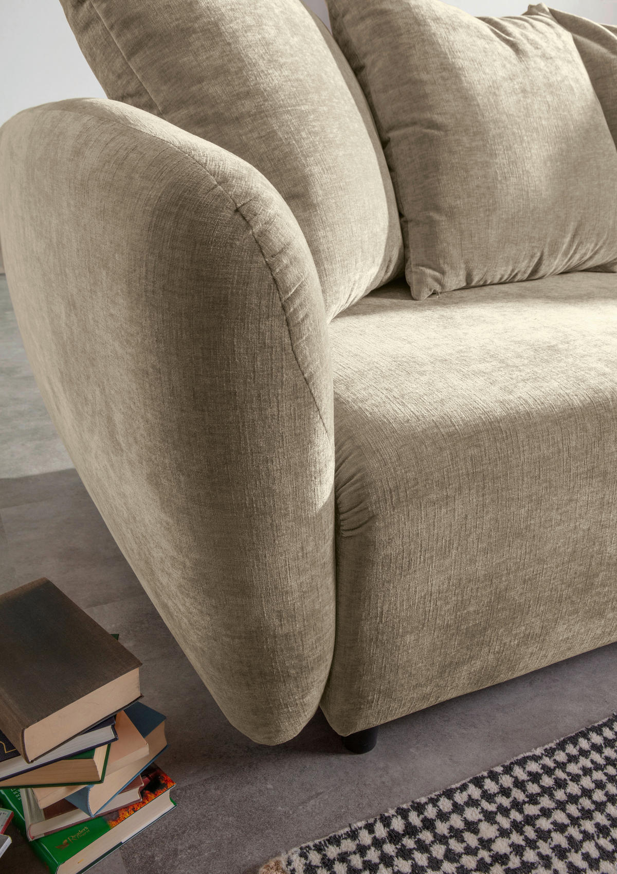 SCHLAFSOFA in Flachgewebe Beige  - Beige/Schwarz, KONVENTIONELL, Kunststoff/Textil (250/74/108cm) - Carryhome