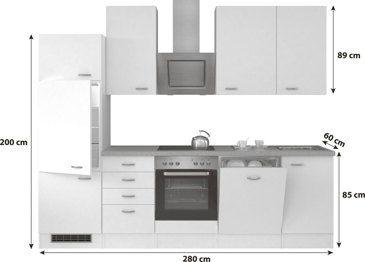 KÜCHENBLOCK 280 cm   in Buchefarben  - Edelstahlfarben/Beige, MODERN, Holzwerkstoff/Kunststoff (280cm) - FlexWell