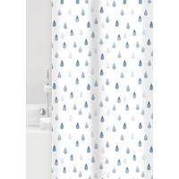 DUSCHVORHANG Drops 180/200 cm  - Blau/Weiß, Basics, Kunststoff (180/200cm) - Grund