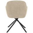 ARMLEHNSTUHL  in Webstoff  - Creme/Schwarz, Design, Textil/Metall (64/87/63cm) - Novel
