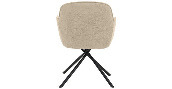 ARMLEHNSTUHL in Webstoff - Creme/Schwarz, Design, Textil/Metall (64/87/63cm) - Novel