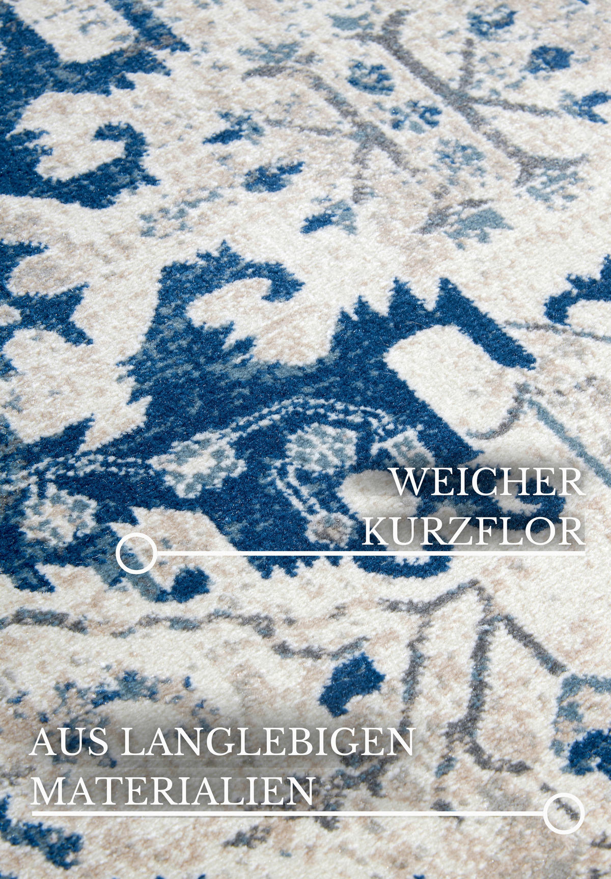 LÄUFER 80/240 cm Kollektion 1869 Blau, Creme  - Blau/Creme, Design, Kunststoff (80/240cm) - Villeroy & Boch