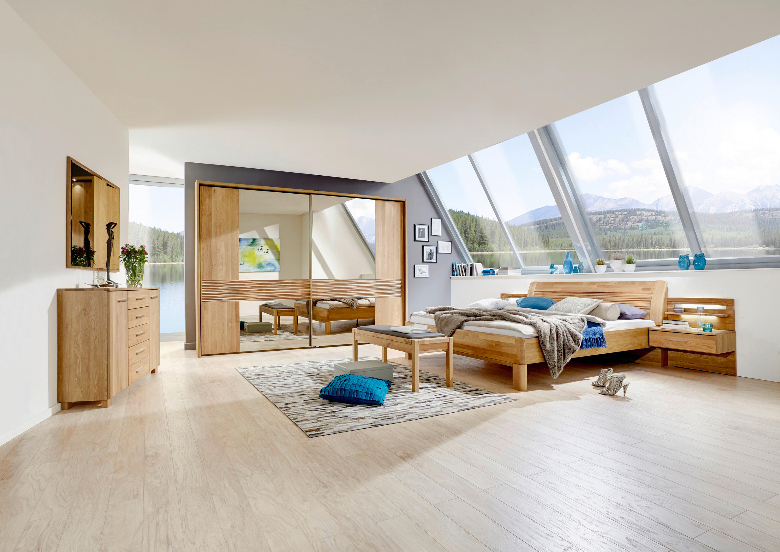 SCHLAFZIMMER Eichefarben  - Eichefarben, Design, Holz/Holzwerkstoff (180/200cm) - Dieter Knoll