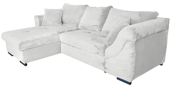 ECKSOFA  in Cord Hellgrau  - Hellgrau/Schwarz, KONVENTIONELL, Textil/Metall (168/258cm) - Carryhome