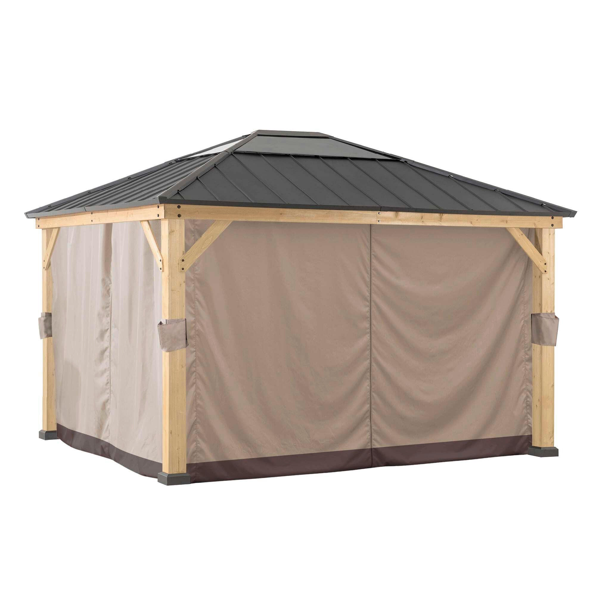 PAVILLON-SEITENTEIL   - Hellbraun, Basics, Textil (399/220cm)