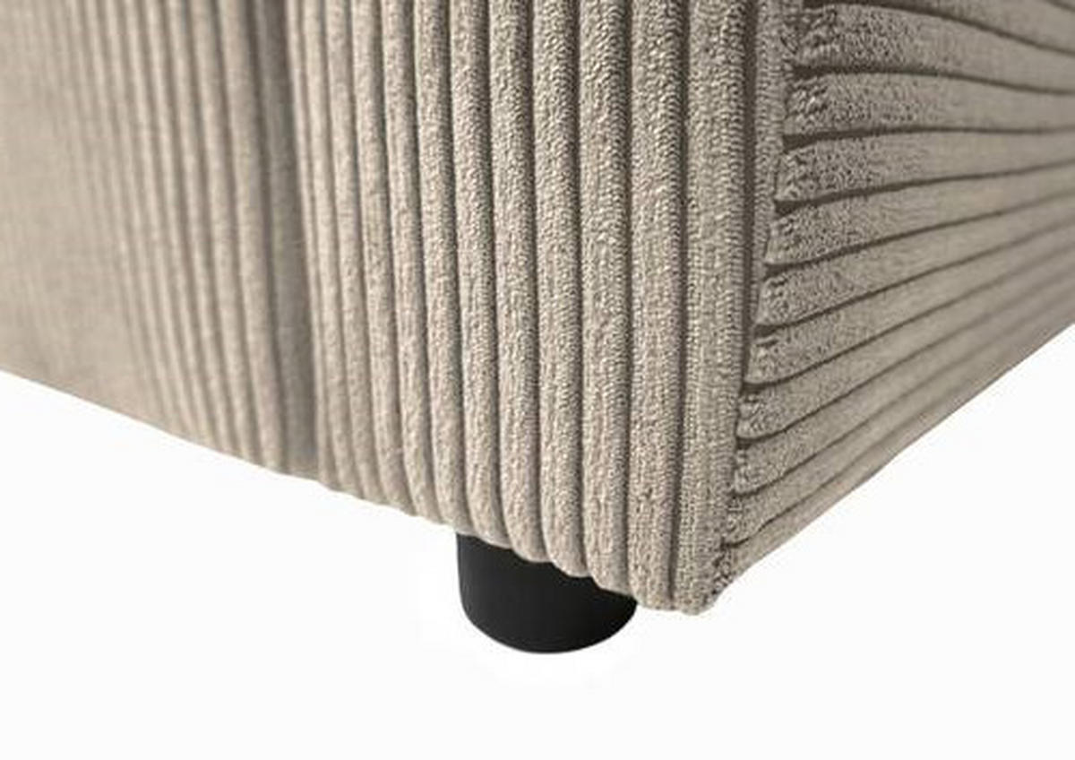 ECKSOFA in Cord Taupe  155/231 cm  - Taupe/Schwarz, Design, Kunststoff/Textil (155/231cm) - MID.YOU