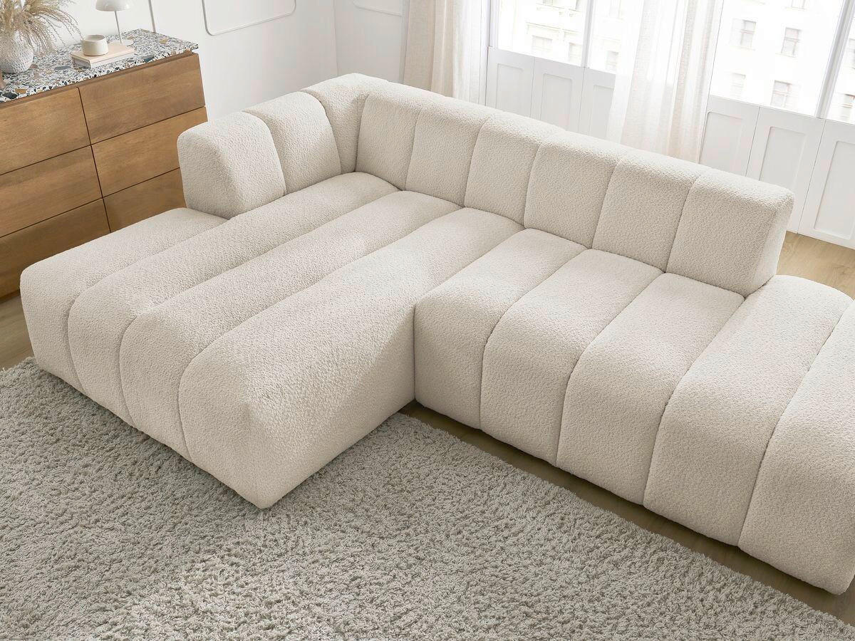 ECKSOFA  ANNECY Beige Bouclé  - Beige/Schwarz, MODERN, Kunststoff/Textil (170/262cm)