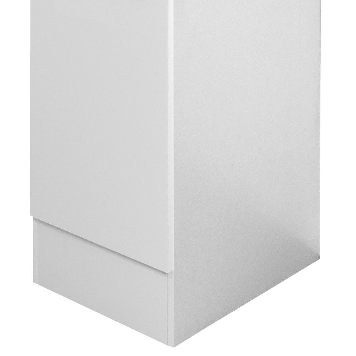 KÜCHENUNTERSCHRANK 30/85/60 cm  in Weiß  - Edelstahlfarben/Hellgrau, Holzwerkstoff/Kunststoff (30/85/60cm) - FlexWell