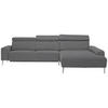 ECKSOFA in Webstoff Grau  308/205 cm  - Alufarben/Grau, Design, Textil (308/205cm) - Sedda