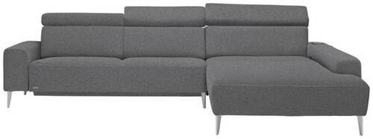 ECKSOFA in Webstoff Grau  308/205 cm  - Alufarben/Grau, Design, Textil (308/205cm) - Sedda