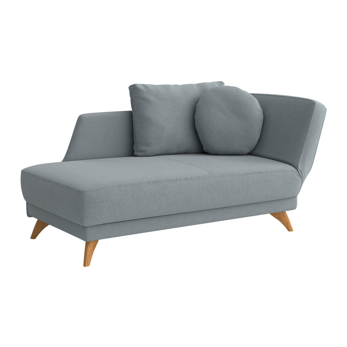 RÉCAMIERE in Flachgewebe Hellblau  - Eichefarben/Hellblau, MODERN, Holz/Textil (205/74-87/94cm) - Bali
