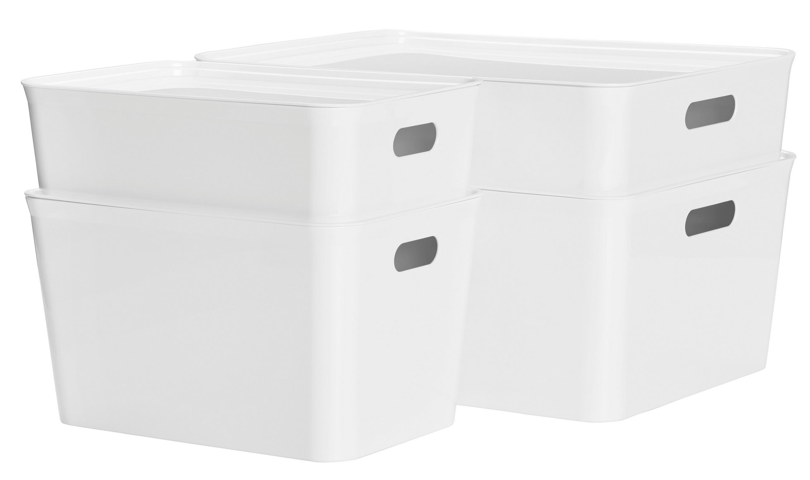 AUFBEWAHRUNGSBOXEN-SET  - Weiß, Basics, Kunststoff - Homeware