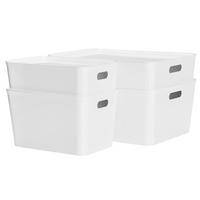 AUFBEWAHRUNGSBOXEN-SET  - Weiß, Basics, Kunststoff - Homeware