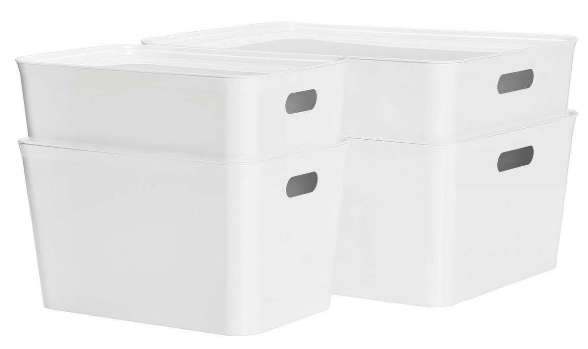 AUFBEWAHRUNGSBOXEN-SET  - Weiß, Basics, Kunststoff - Homeware