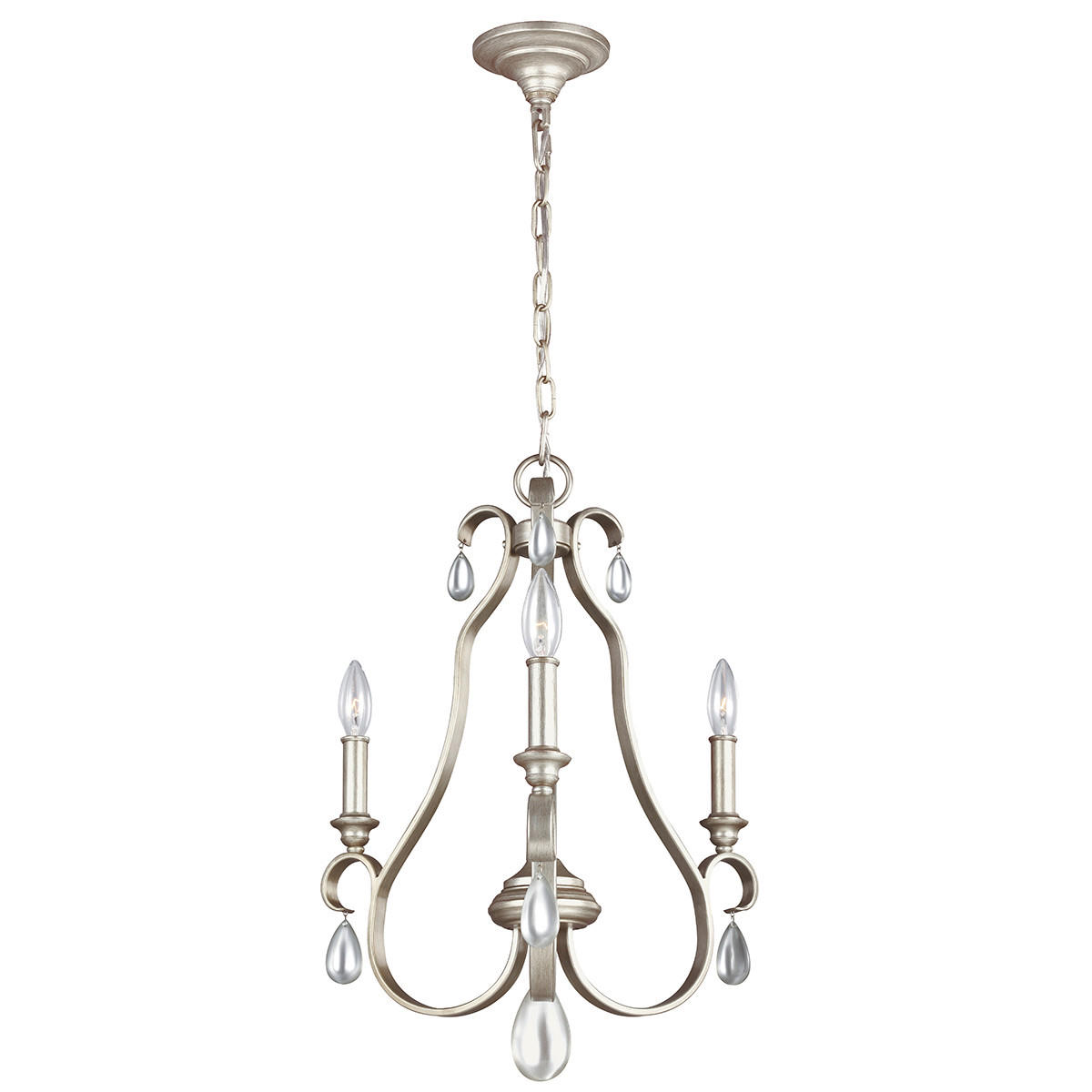 KRONLEUCHTER 45.3/72.7 cm    - Silberfarben, Konventionell, Metall (45.3/72.7cm) - Elstead Lighting