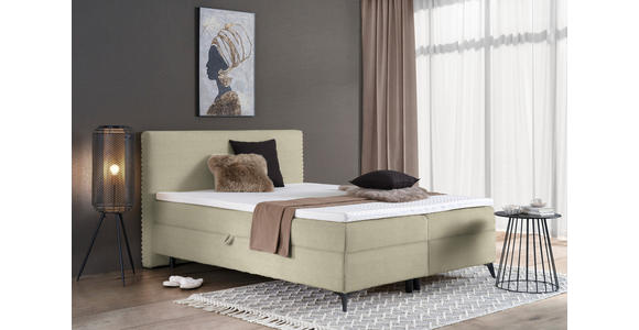 BOXBETT 180/200 cm in Beige - Beige/Schwarz, Design, Holz/Holzwerkstoff (180/200cm) - Xora