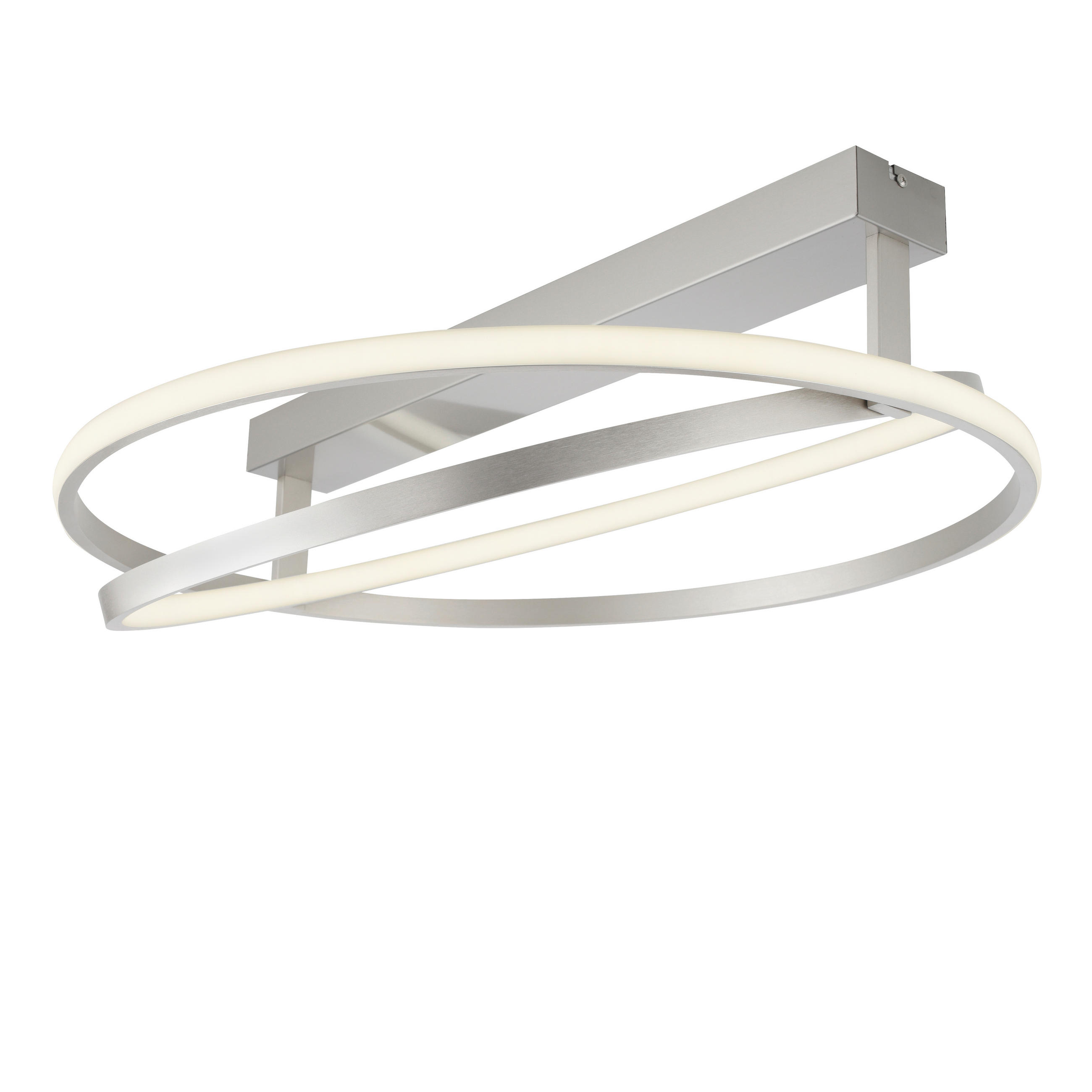 LED-DECKENLEUCHTE 59,5/59,5/25,5 cm    - Silberfarben, Design, Kunststoff/Metall (59,5/59,5/25,5cm)