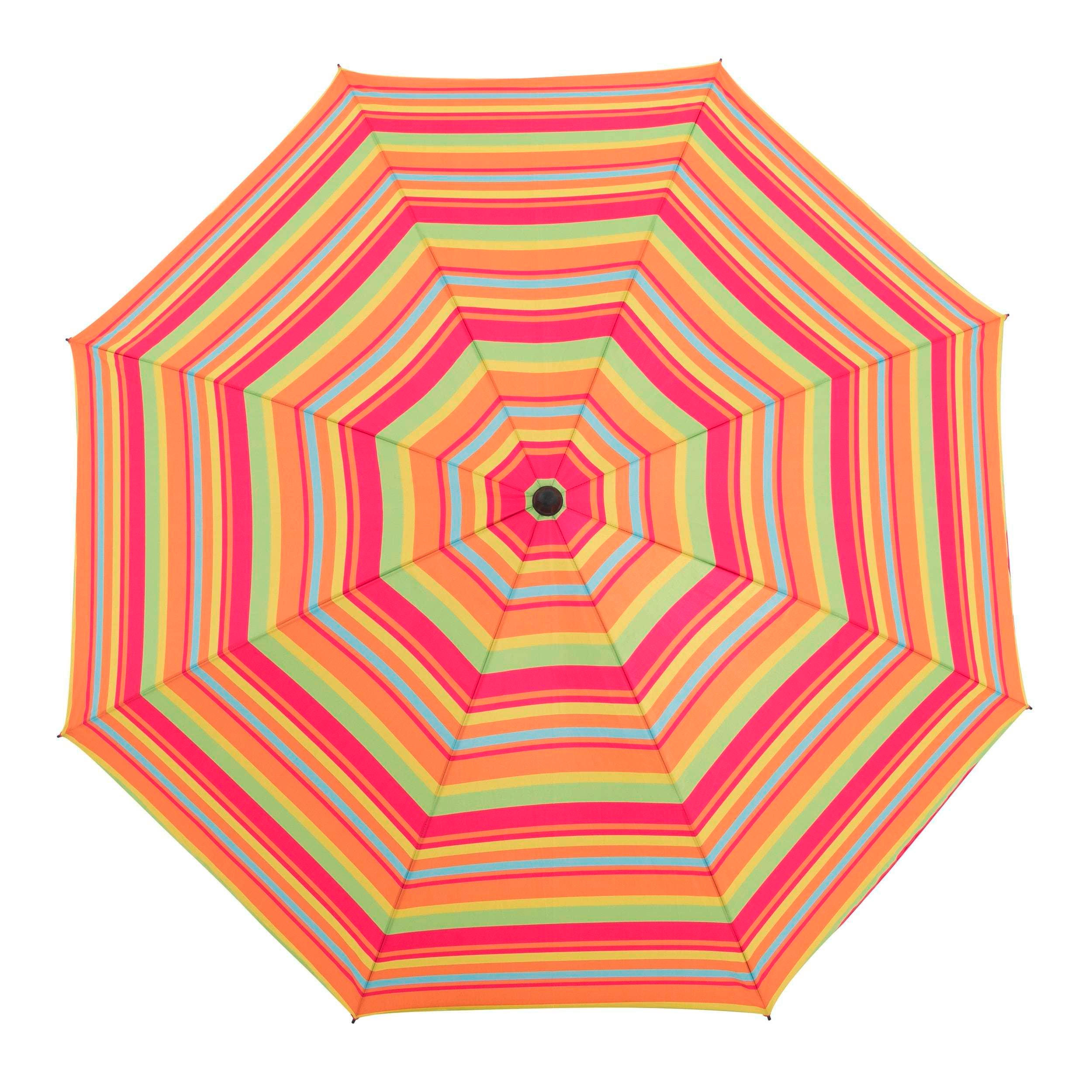 Sonnenschirm bunt gestreift 160 cm Blau, Grün, Multicolor, Orange, Pink  - Blau/Pink, Design, Textil/Metall (160/160cm) - Doppler