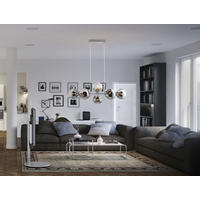 HÄNGELEUCHTE 100/38/150 cm  - Dunkelgrau, Design, Glas/Metall (100/38/150cm) - Globo