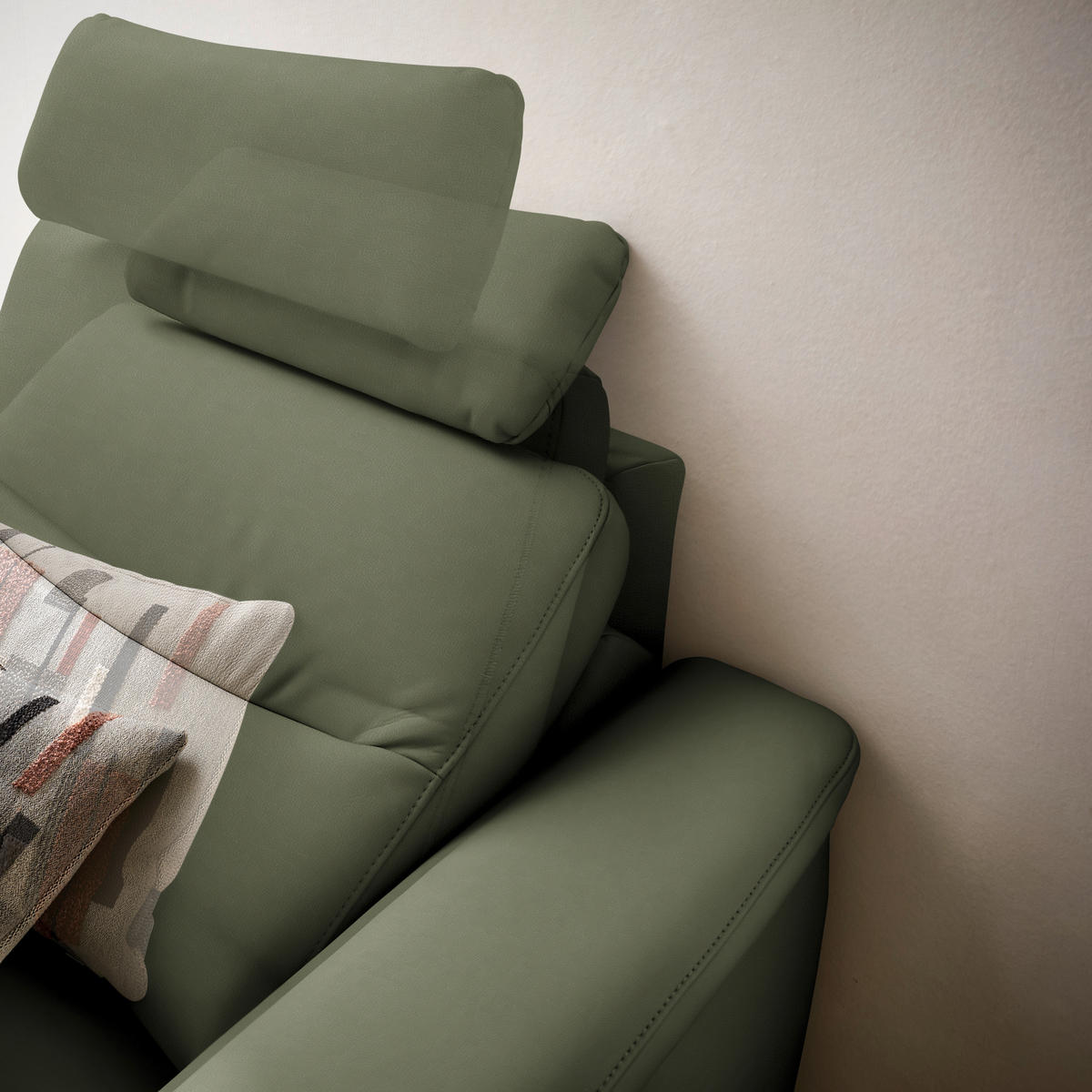 ECKSOFA in Echtleder Grün  249/280 cm  - Anthrazit/Grün, Design, Leder/Metall (249/280cm) - Himolla Komfortklass