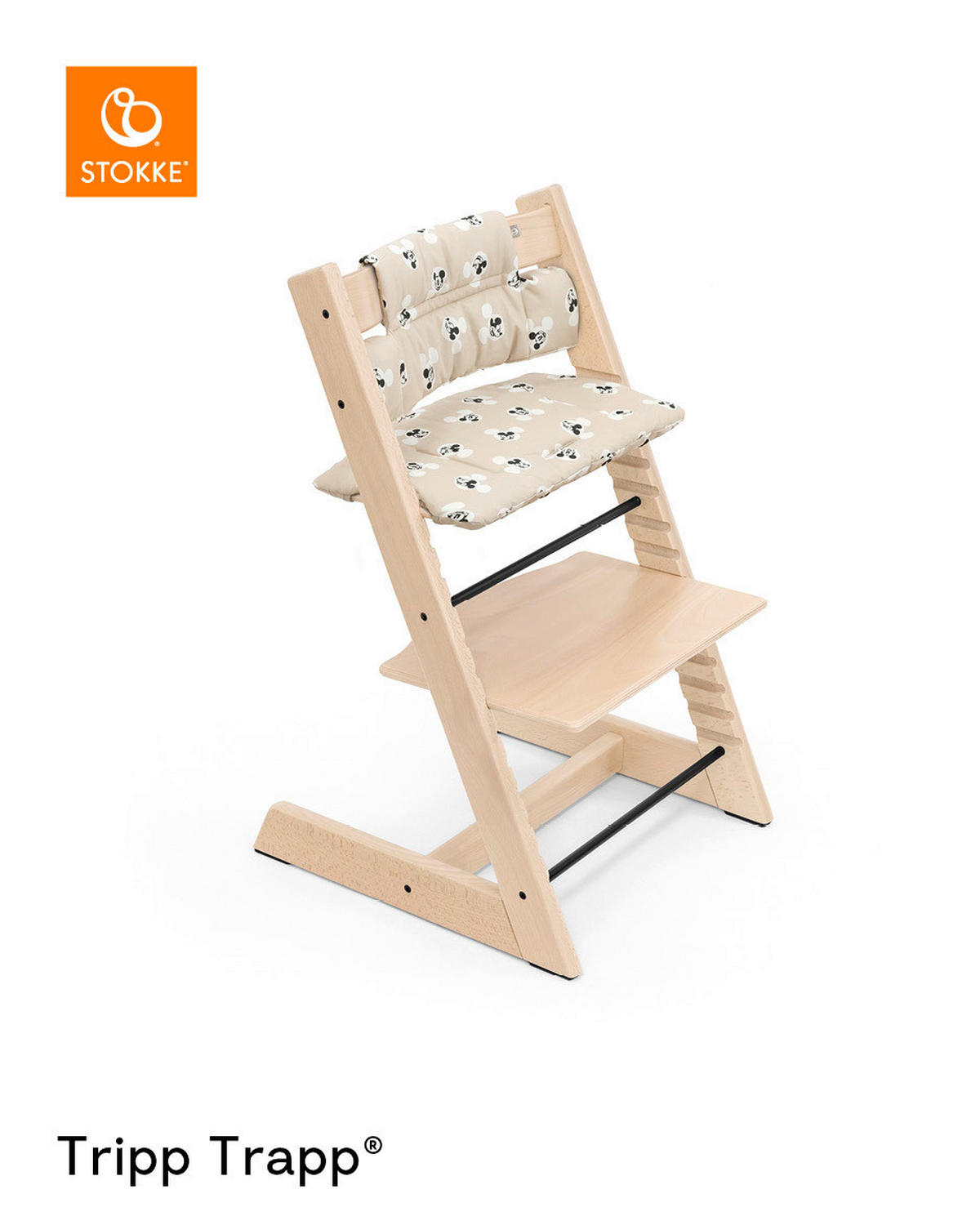 BLAZINA ZA STOL ZA HRANJENJE - črna/bela, Basics, tekstil (28/21/7cm) - Stokke