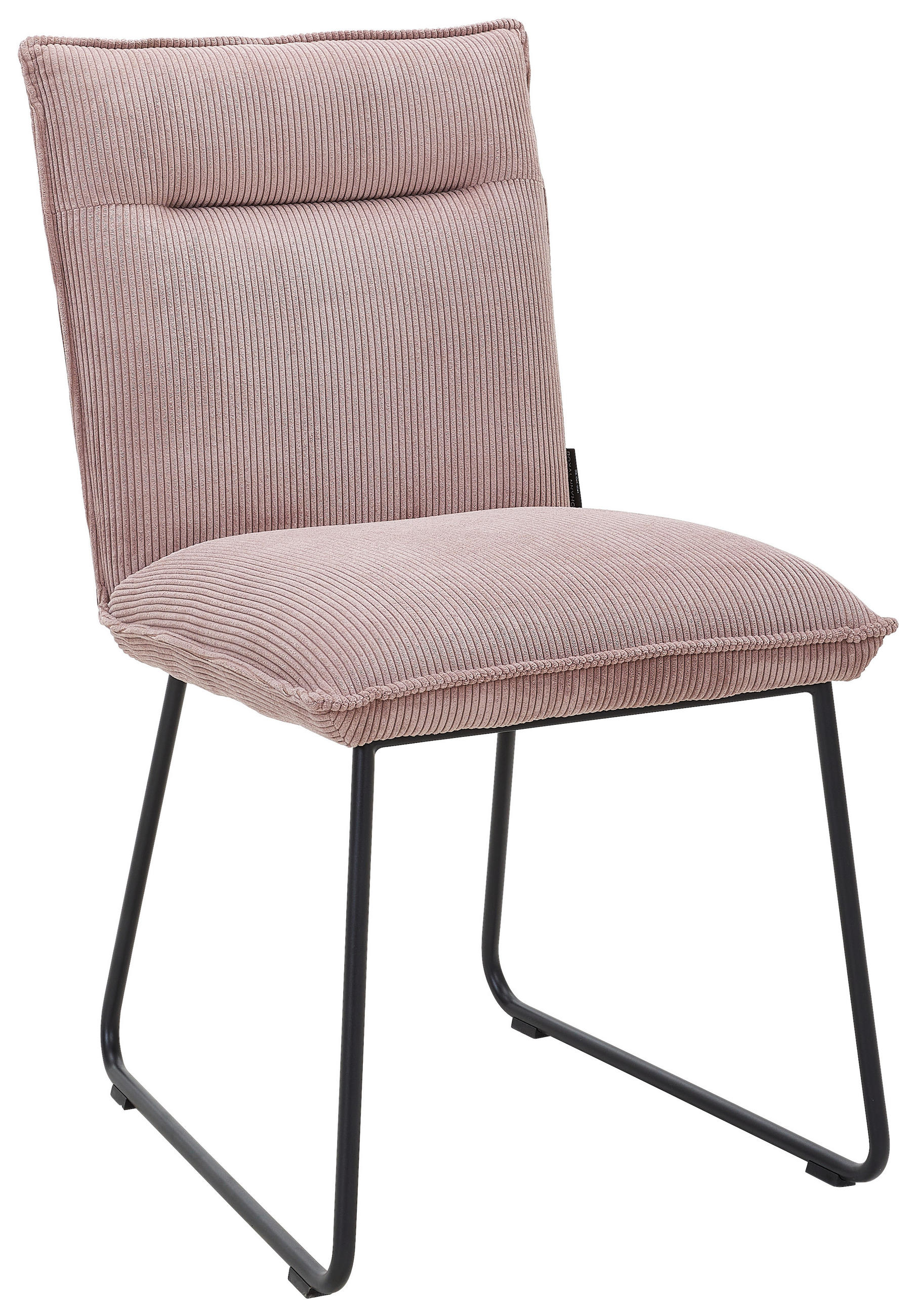 STUHL Eisen Feincord  - Schwarz/Altrosa, Design, Textil/Metall (47/87/62cm) - Johann Jakob