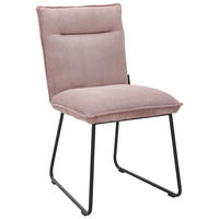 STUHL Eisen Feincord  - Schwarz/Altrosa, Design, Textil/Metall (47/87/62cm) - Johann Jakob