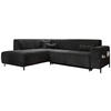 ECKSOFA Dunkelgrau Cord  - Dunkelgrau/Schwarz, Textil/Metall (192/250cm) - MID.YOU