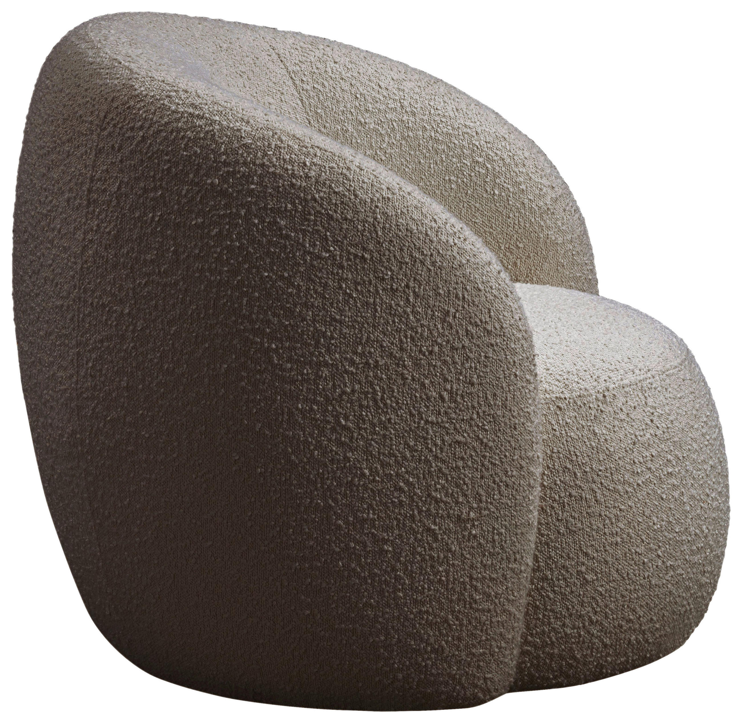 SESSEL Bouclé Graubraun    - Graubraun/Schwarz, Design, Kunststoff/Textil (92/88,5/75cm) - home24
