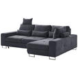 ECKSOFA in Flachgewebe Schwarz  - Schwarz, Design, Textil/Metall (260/188cm) - Hom`in