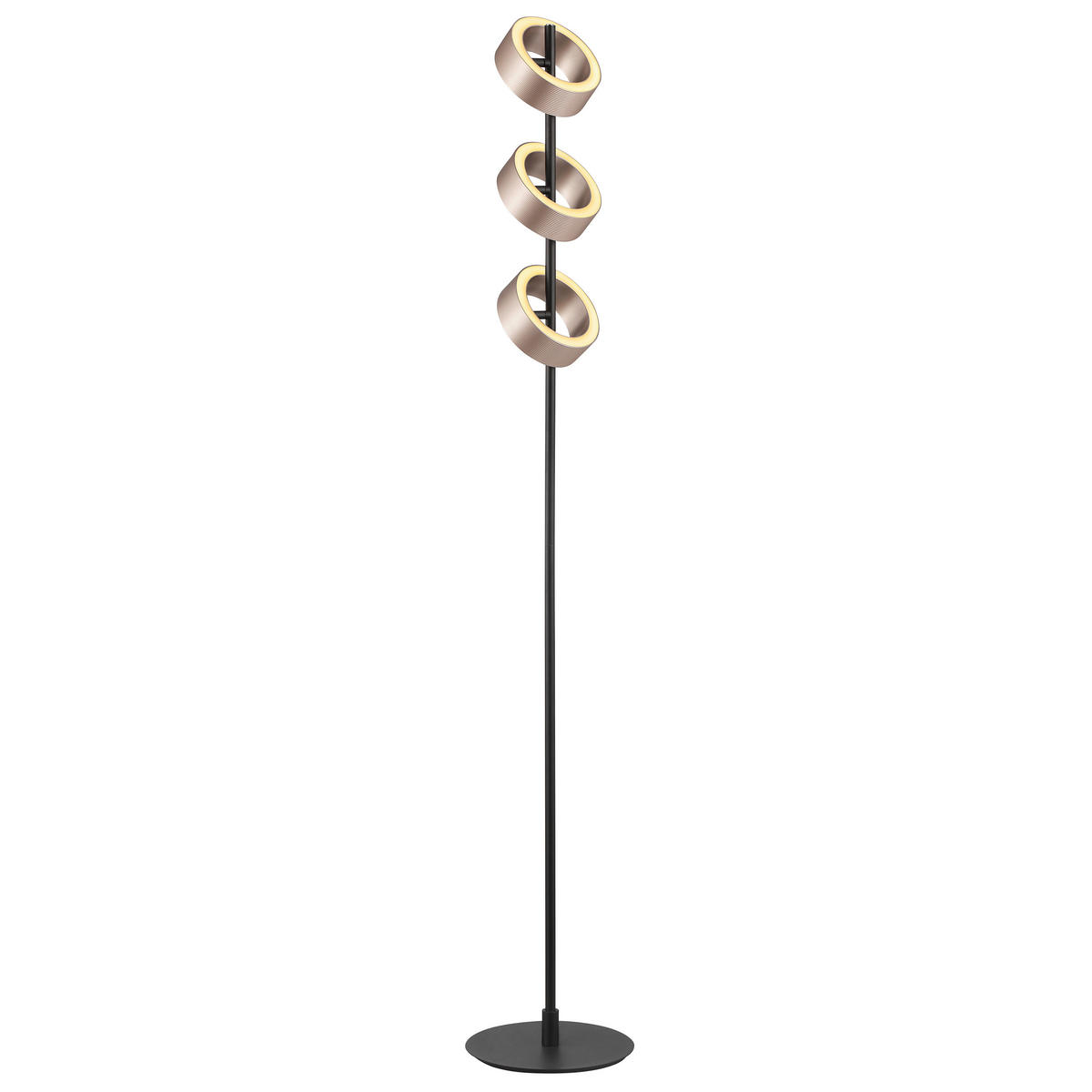 LED-STEHLEUCHTE - Schwarz/Braun, Design, Kunststoff/Metall (15/150cm) - Brilliant