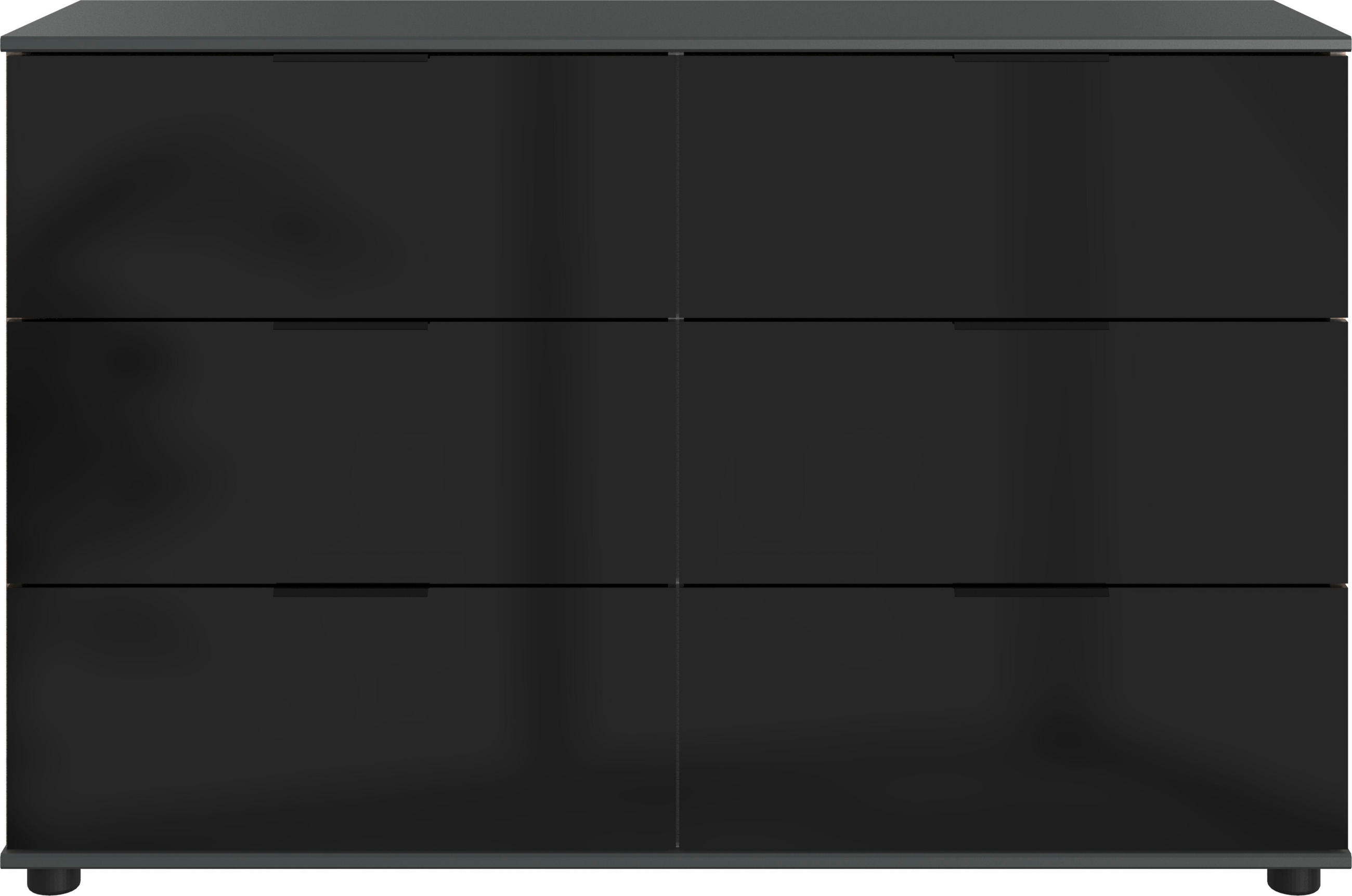 KOMODA 130/83/41 cm grafitno siva - crna/grafitno siva, Moderno, staklo/metal (130/83/41cm) - Ti'me