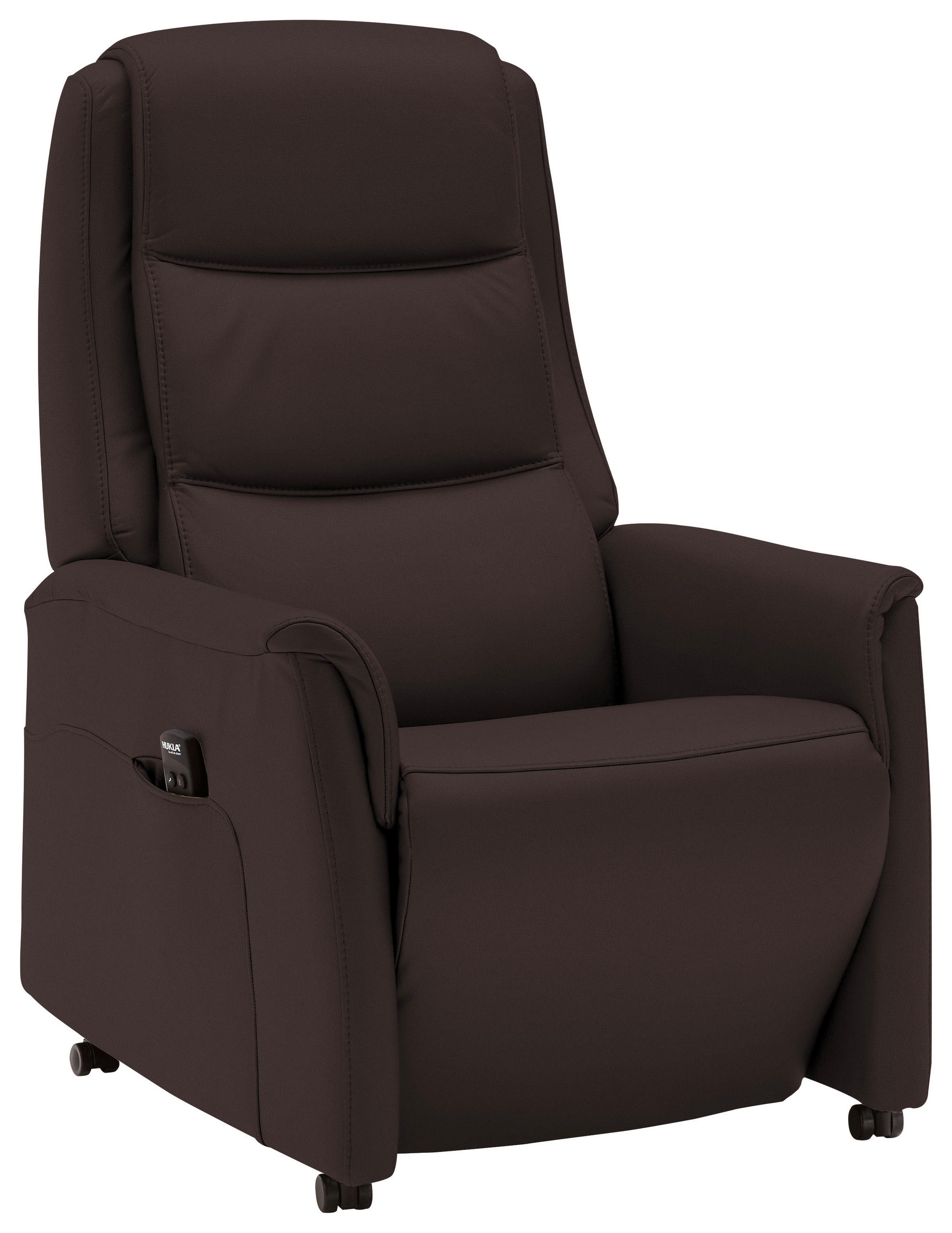 FERNSEHSESSEL Echtleder Dunkelbraun  - Dunkelbraun/Schwarz, KONVENTIONELL, Leder/Kunststoff (70/107/88cm) - Livetastic