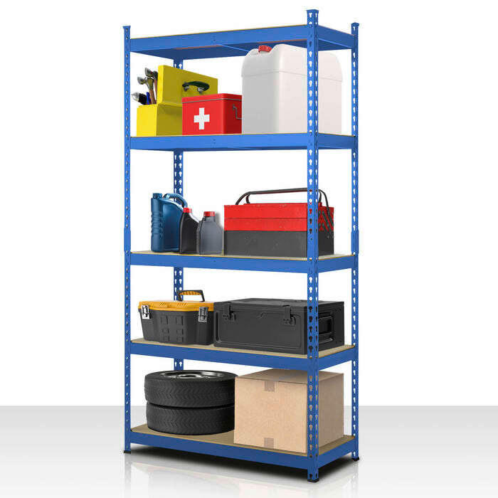 SCHWERLASTREGAL 90/180/60 cm  - Blau, Basics, Naturmaterialien/Metall (90/180/60cm) - Floordirekt