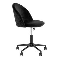 DREHSTUHL Samt Schwarz  - Schwarzchrom/Schwarz, MODERN, Kunststoff/Textil (55/73-87/55cm) - MID.YOU