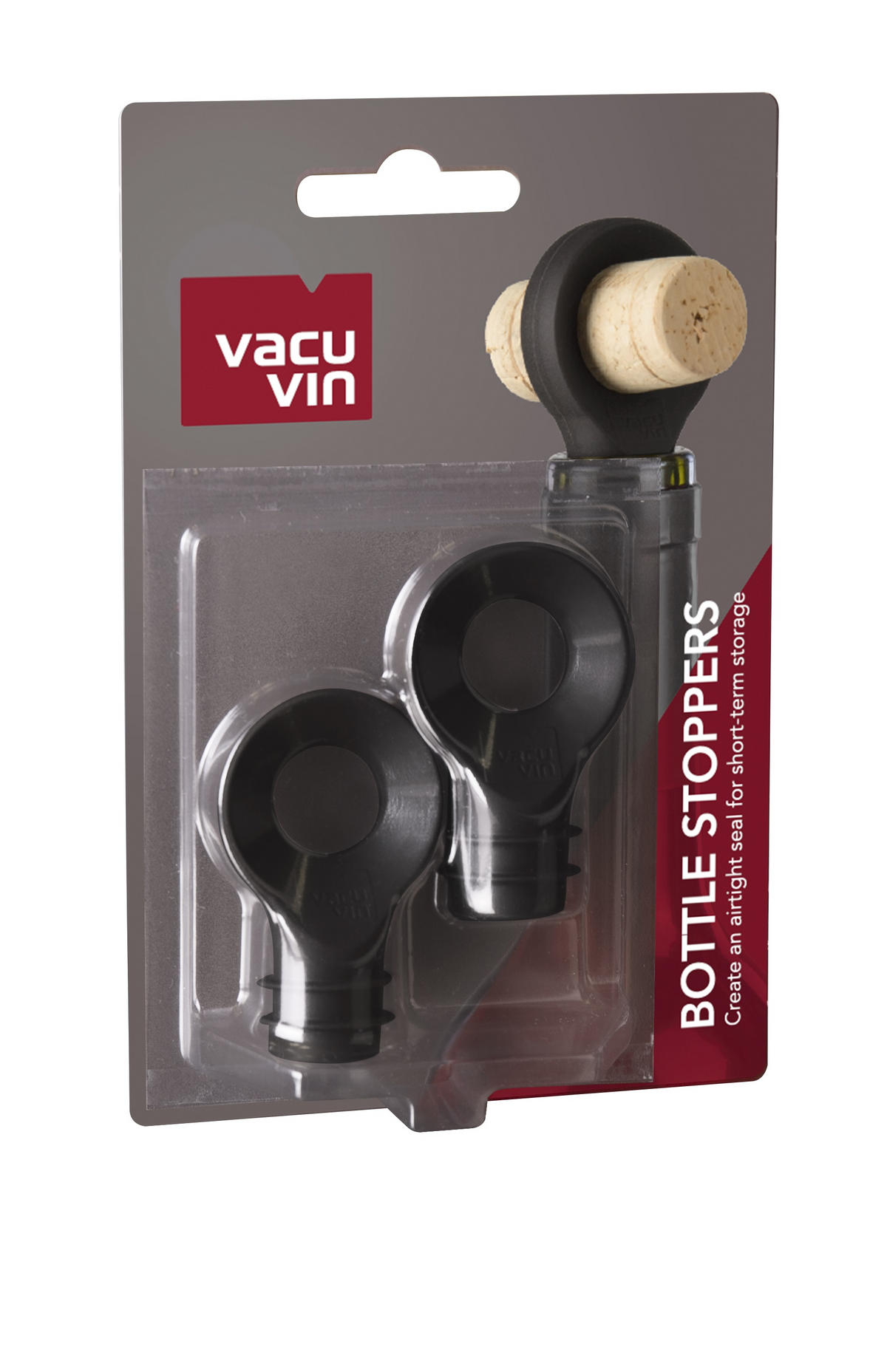 ČEP ZA BOCE  - crna, Basics, plastika - Vacu Vin