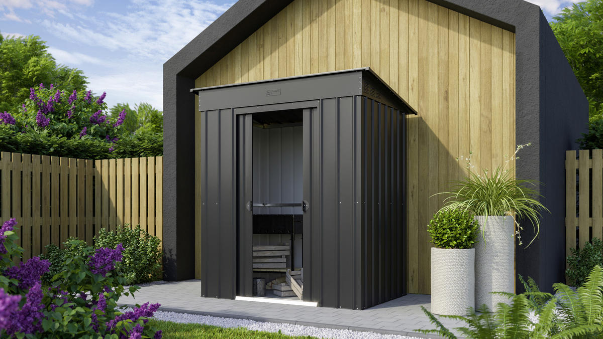 GERÄTEHAUS 180/199/124 cm  - Schwarz, Basics, Metall (180/199/124cm)