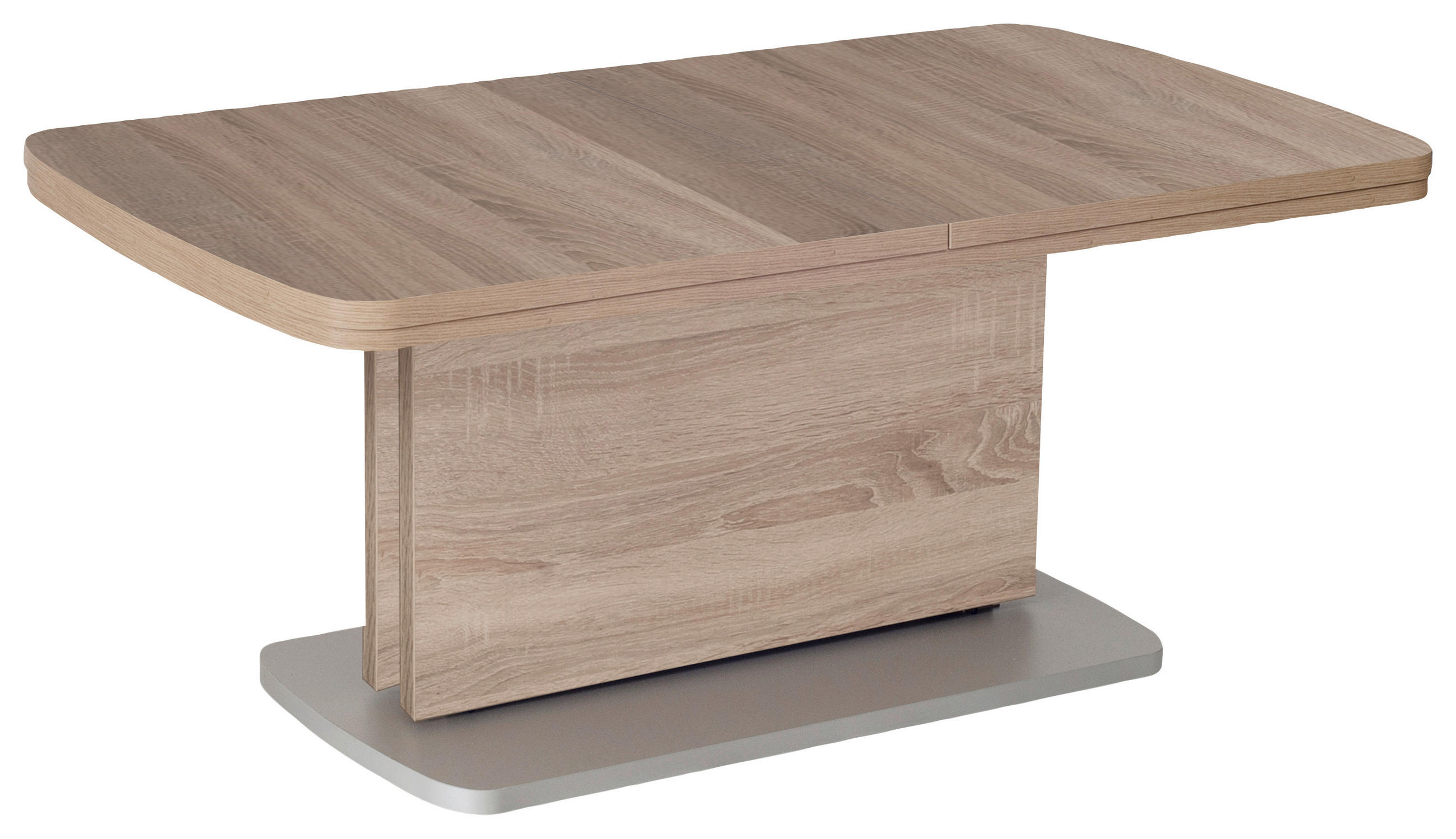 COUCHTISCH 110-180/63/53-72 cm Freiform Sonoma Eiche  - Silberfarben/Sonoma Eiche, KONVENTIONELL, Holzwerkstoff (110-180/63/53-72cm) - Venda