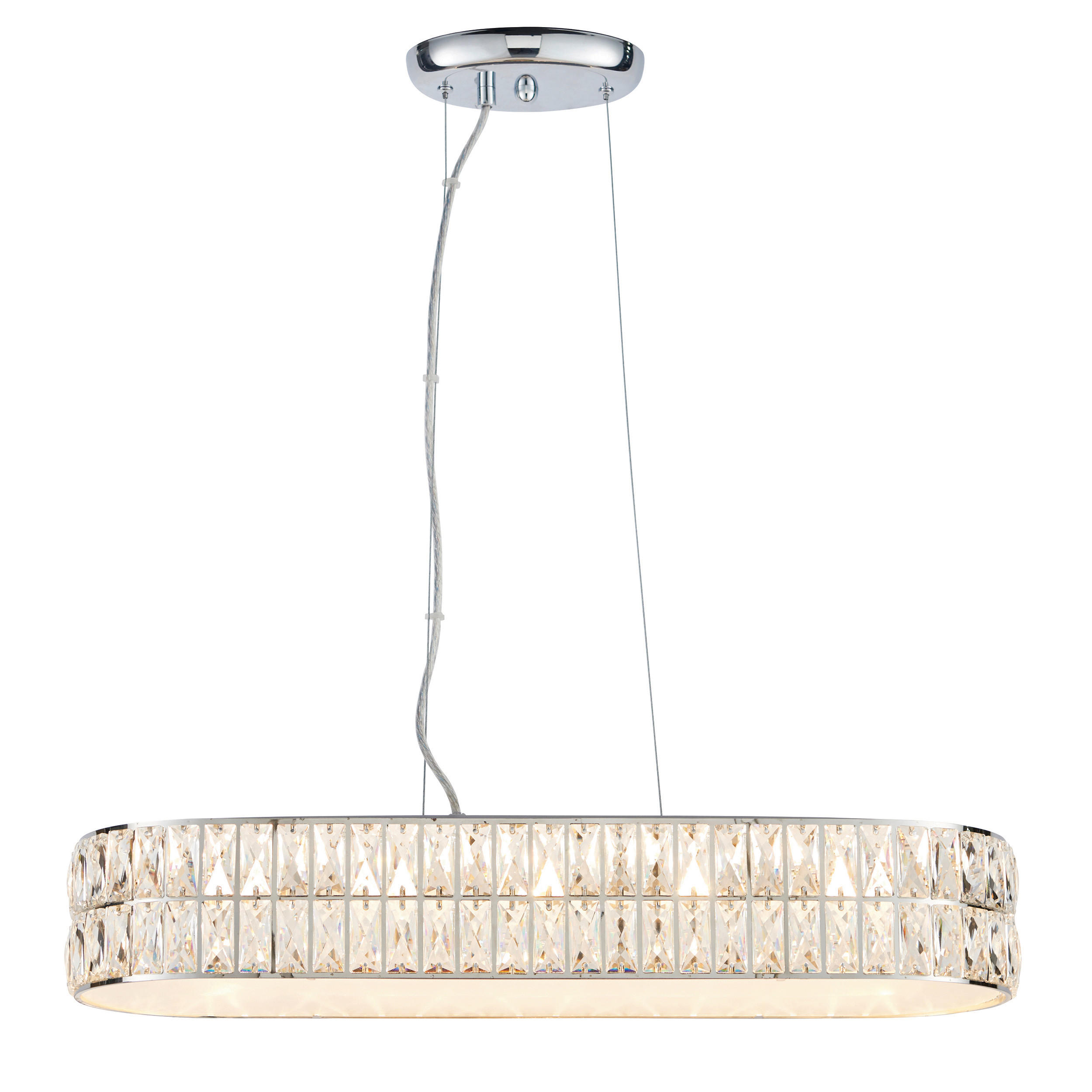 KRISTALL-HÄNGELEUCHTE 23/136 cm   - Klar/Chromfarben, KONVENTIONELL, Glas (23/136cm) - ENDON