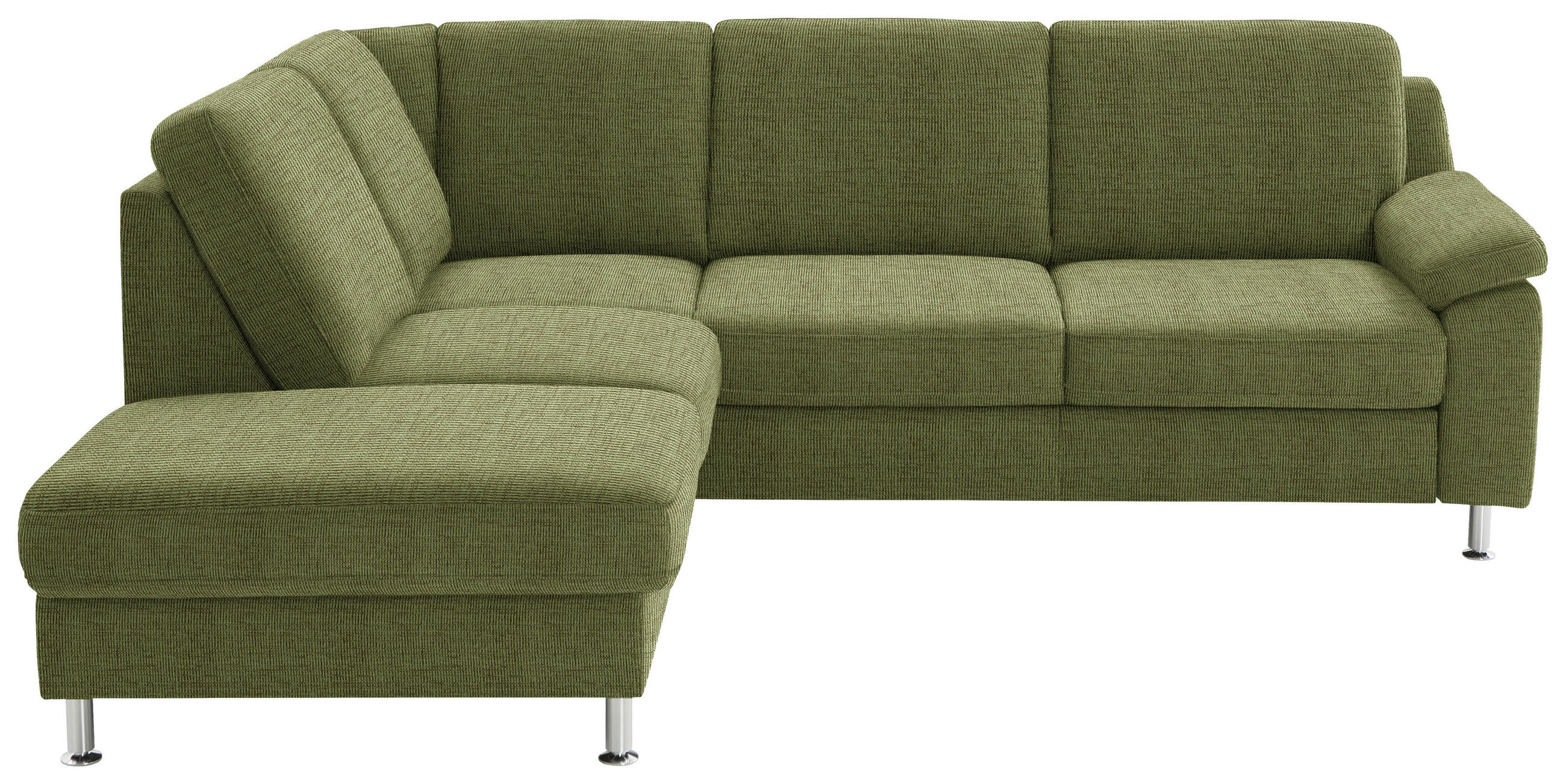 ECKSOFA in Webstoff Grün  200/241 cm  - Alufarben/Grün, KONVENTIONELL, Textil/Metall (200/241cm) - Beldomo System
