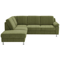 ECKSOFA in Webstoff Grün  - Alufarben/Grün, Konventionell, Textil/Metall (200/241cm) - Beldomo System