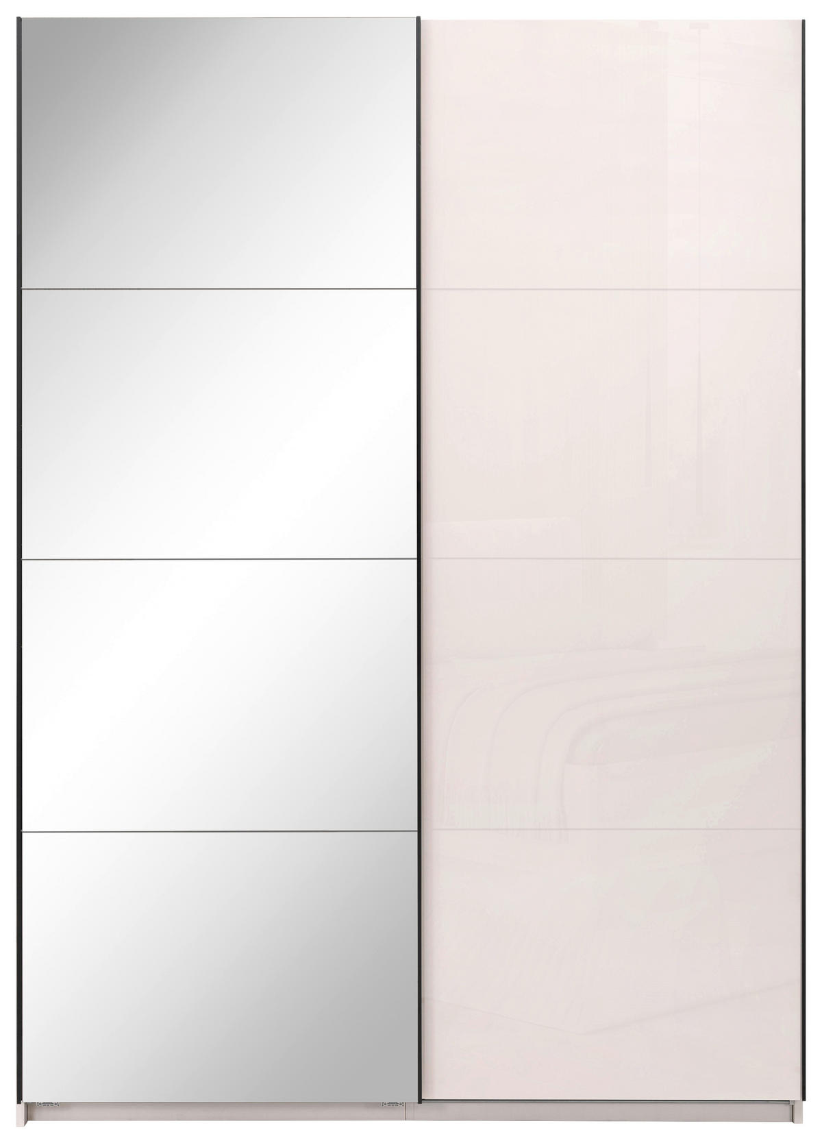 SCHIEBETÜRENSCHRANK 150/210/62 cm 2-türig Kaschmir  - Kaschmir/Schwarz, MODERN, Holzwerkstoff/Metall (150/210/62cm) - MID.YOU