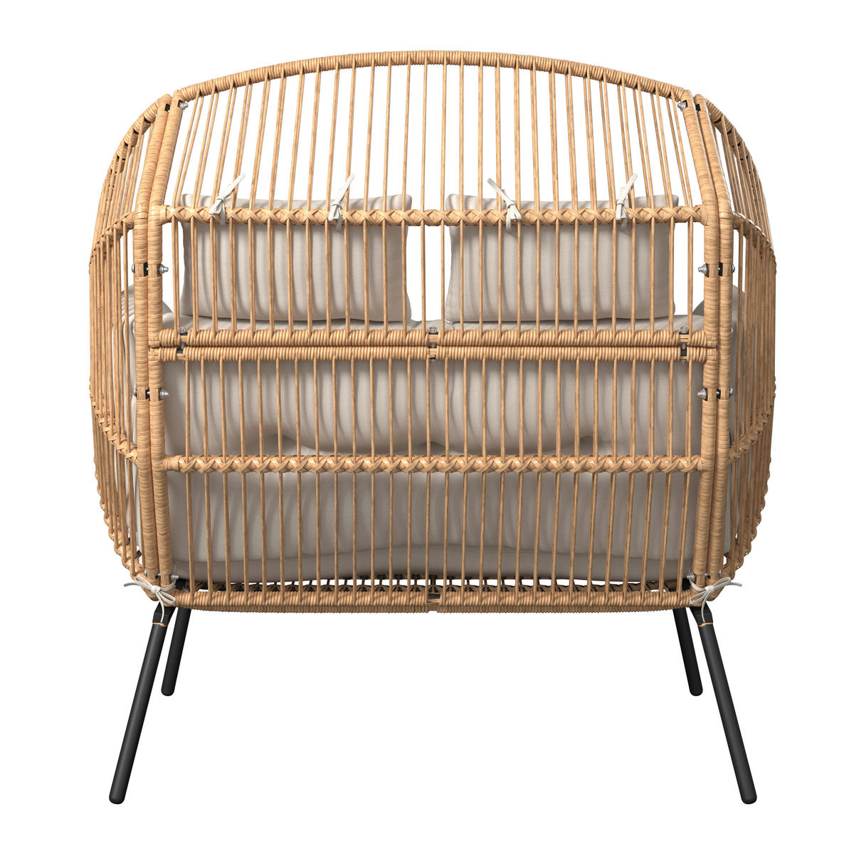 GARTENMUSCHEL 146/136/83 cm  - Beige/Naturfarben, MODERN, Kunststoff/Textil (146/136/83cm) - Ambia Garden